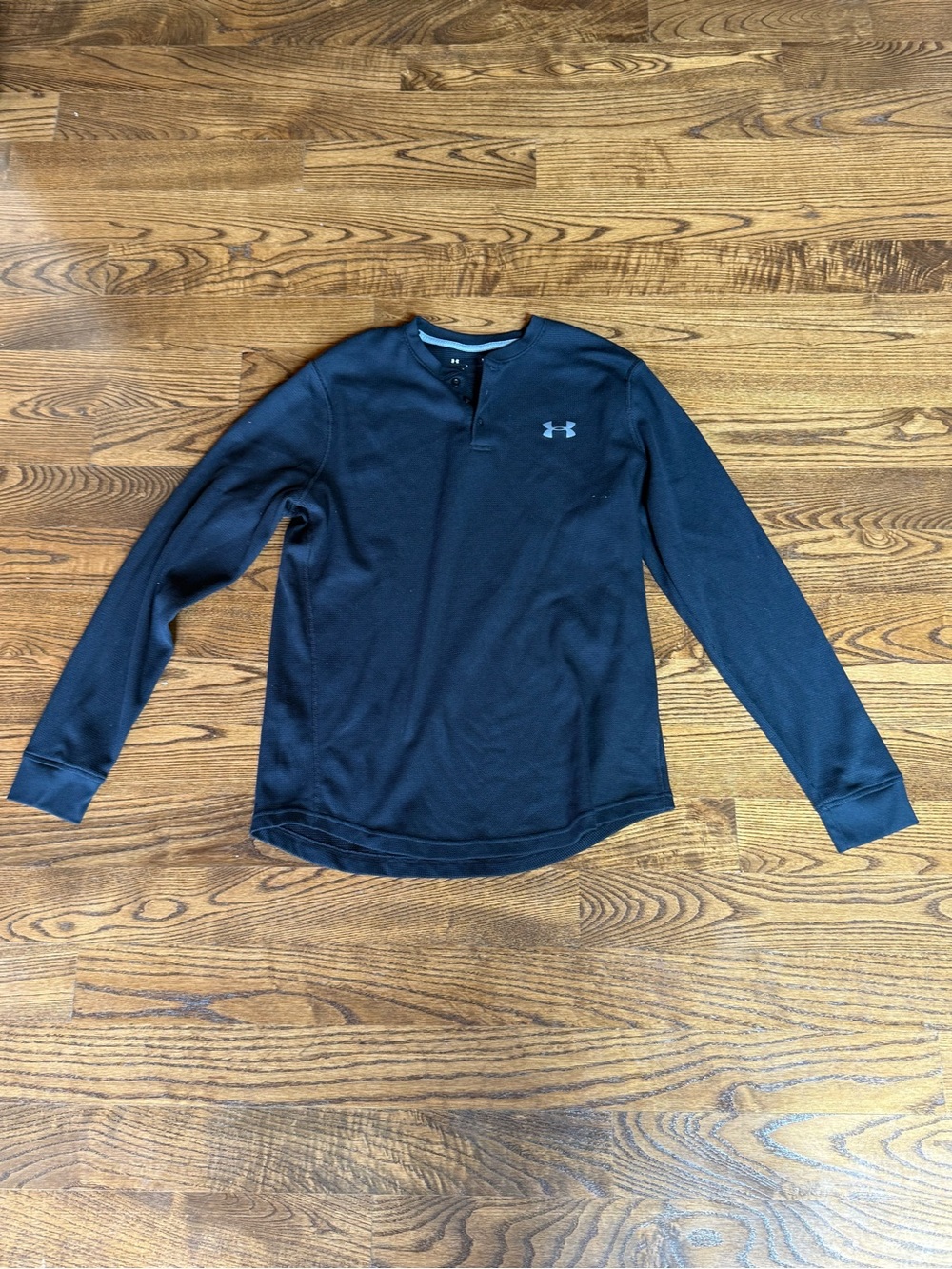 Under Armour Black Long-Sleeve Henley with Logo